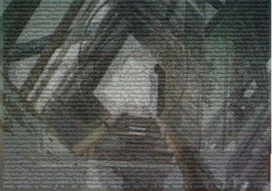 repülőhíd terv, Vi., „egyetlenegy árva madár”,  pigment, tinta, vászon, 90 x 126 cm, 1994–2000,